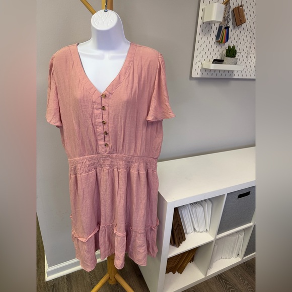 NWT Speed Limit MPH Pink Button-Front Women's Dress Size 3x - Picture 2 of 4